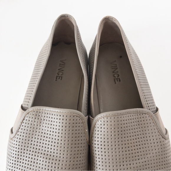 Vince Blair Grey Perforated Low Top Slip On Sneakers - Picture 4 of 14